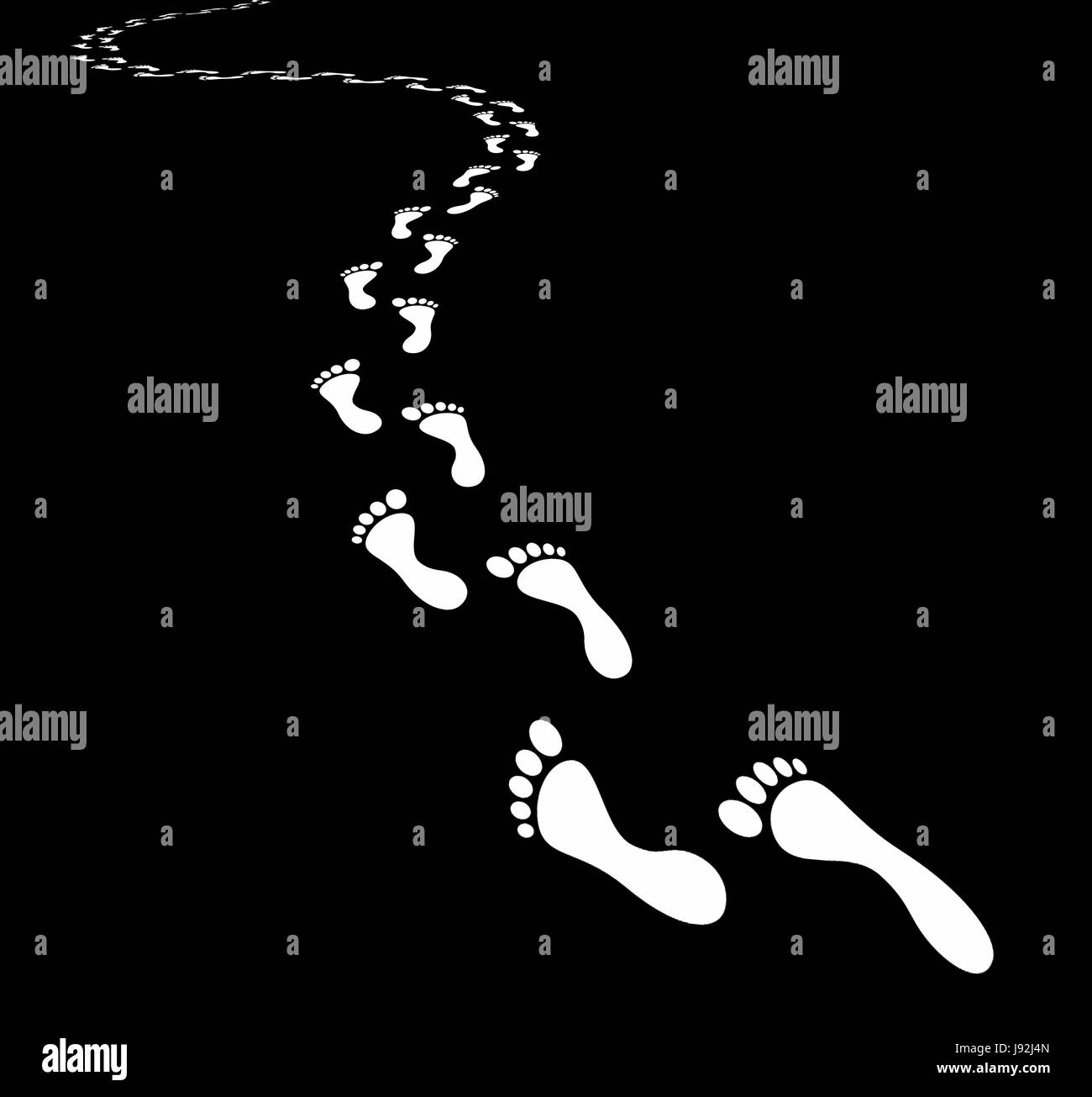 white footprints on black background Stock Photo: 143272997 - Alamy