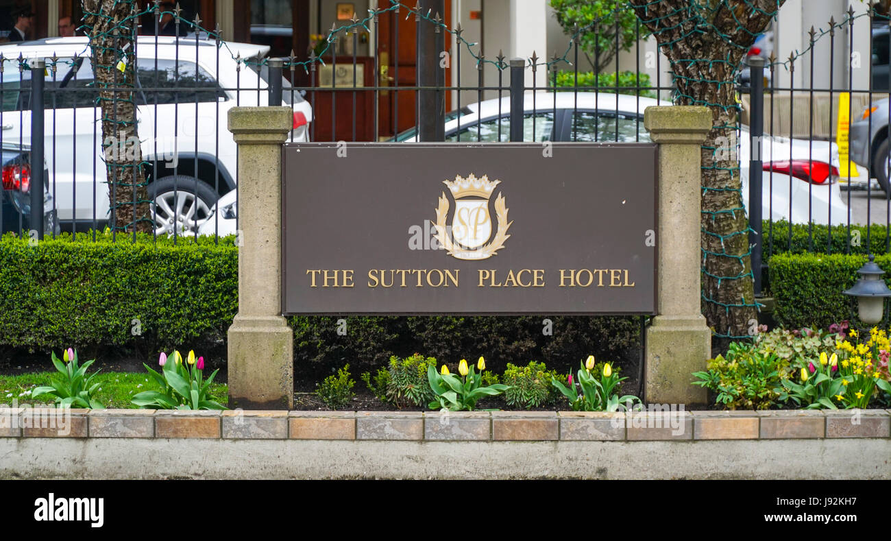 The Sutton Place Hotel in Vancouver - CANADA Stock Photo - Alamy