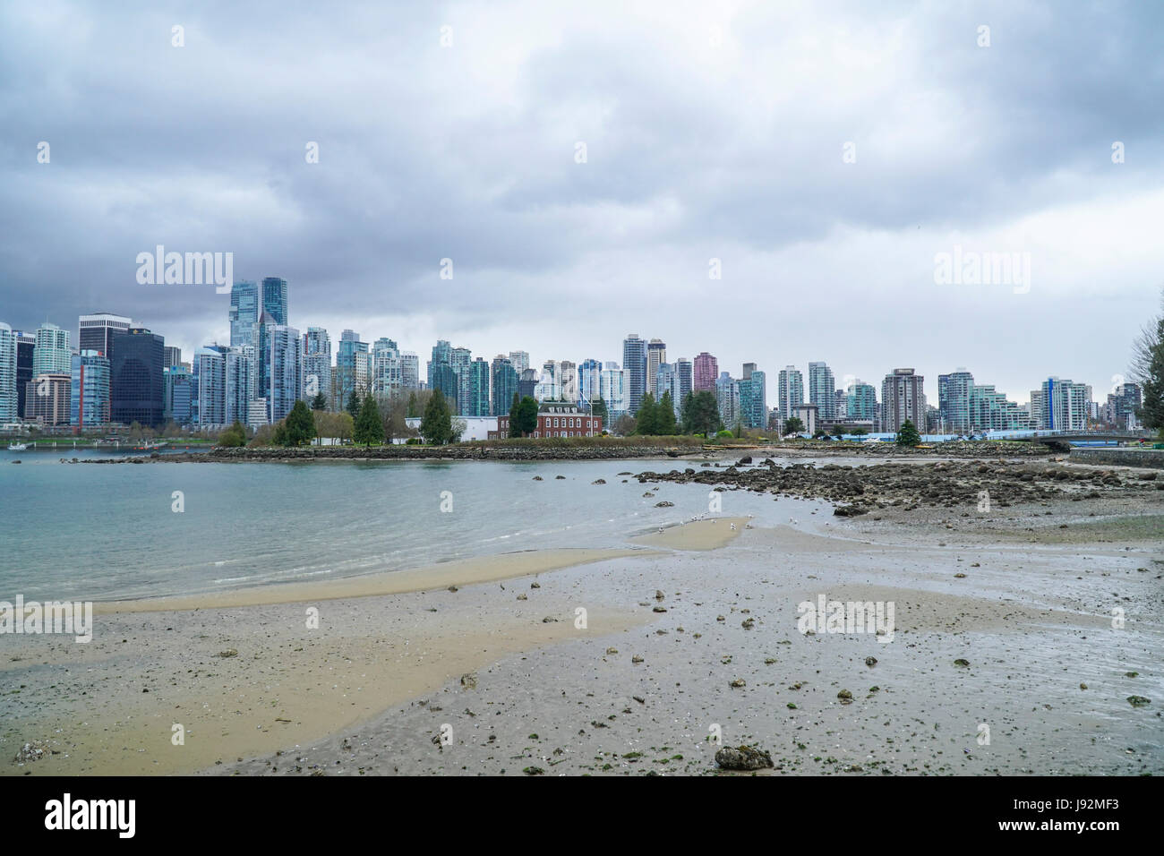 Wide Angle Shot Over The Skyline Of Vancouver Amazing View From Stock Photo Alamy