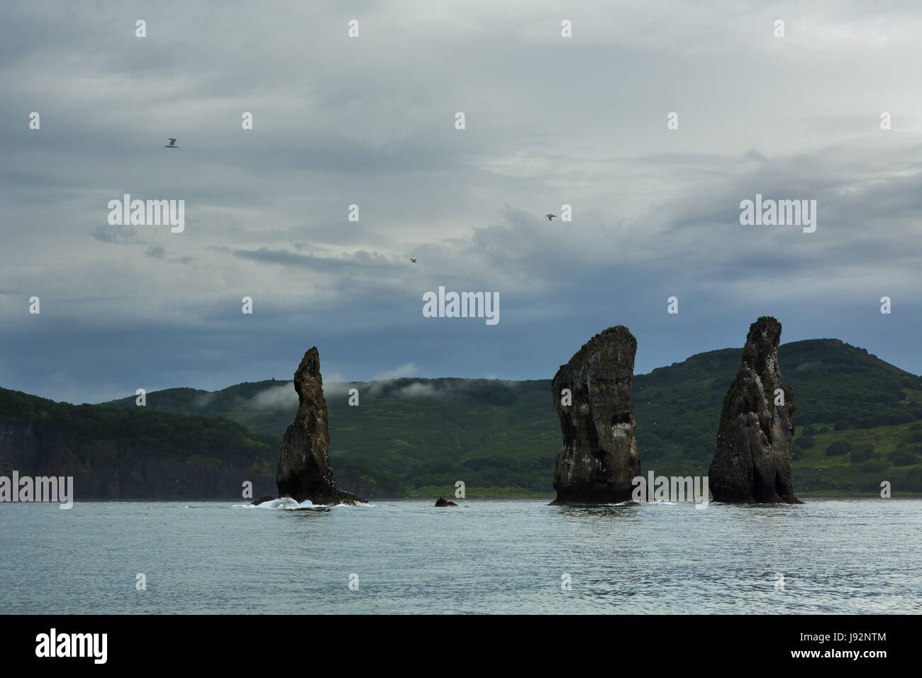 Three Brothers Rocks in the Avacha Bay of Pacific Ocean. Coast of ...