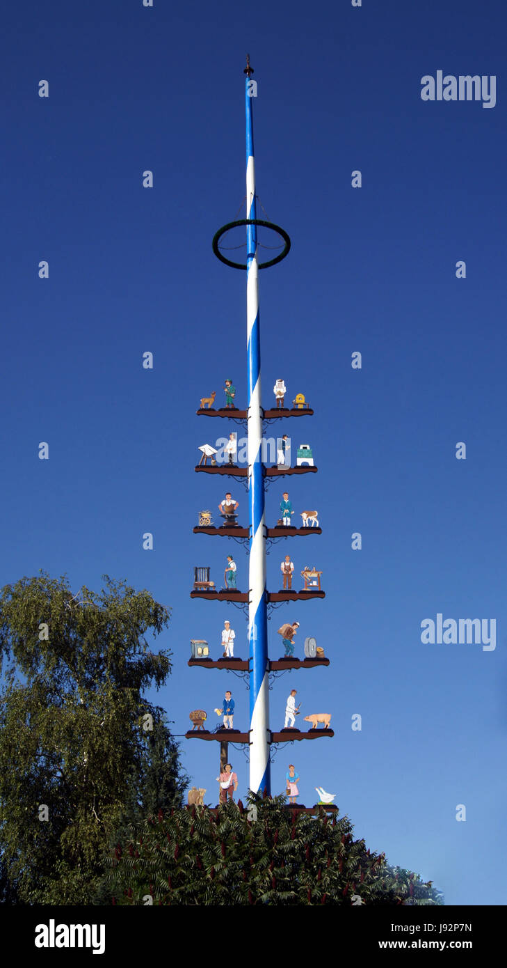 maypole in stephanskirchen / amerang Stock Photo
