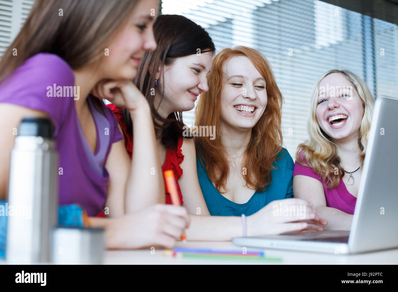 study, beautiful, beauteously, nice, european, caucasian, class, student, Stock Photo