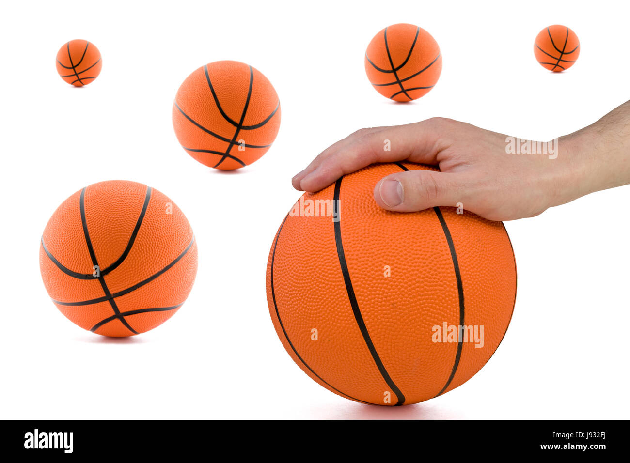 sport, sports, ball, basket, basketball, player, hand, orange, object, spare Stock Photo