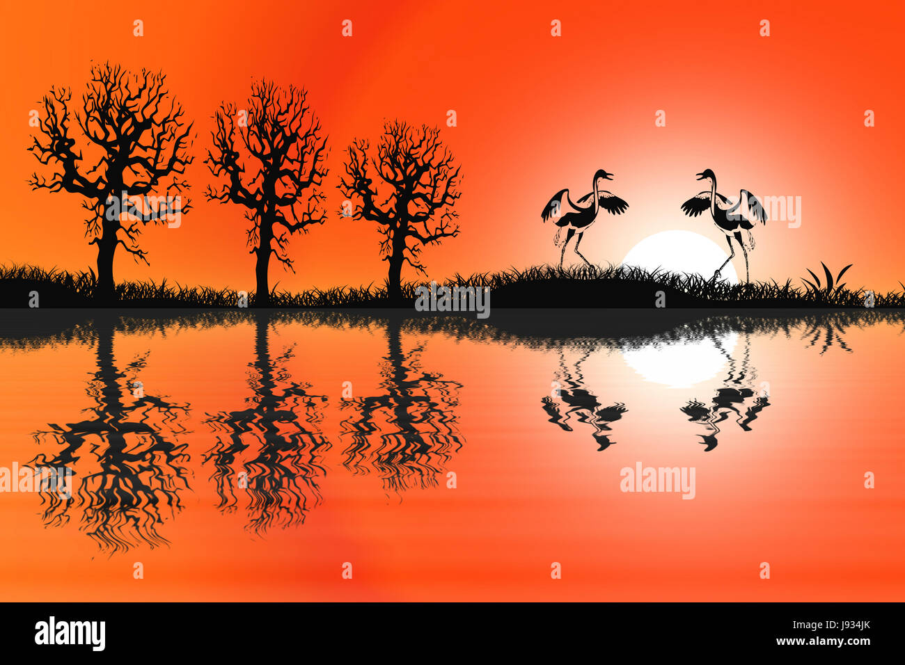 sunset, sunrise, cranes, silhouette, shearcut, crane, shine, shines