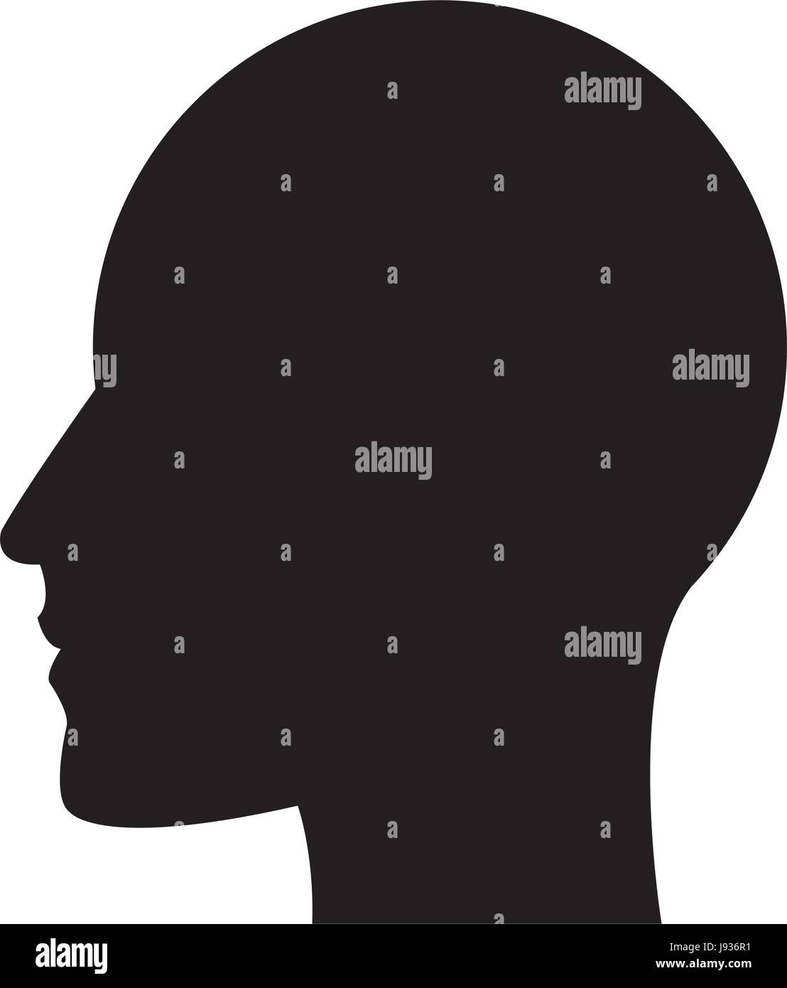 man head silhouette, profile male avatar icon Stock Vector Image & Art ...