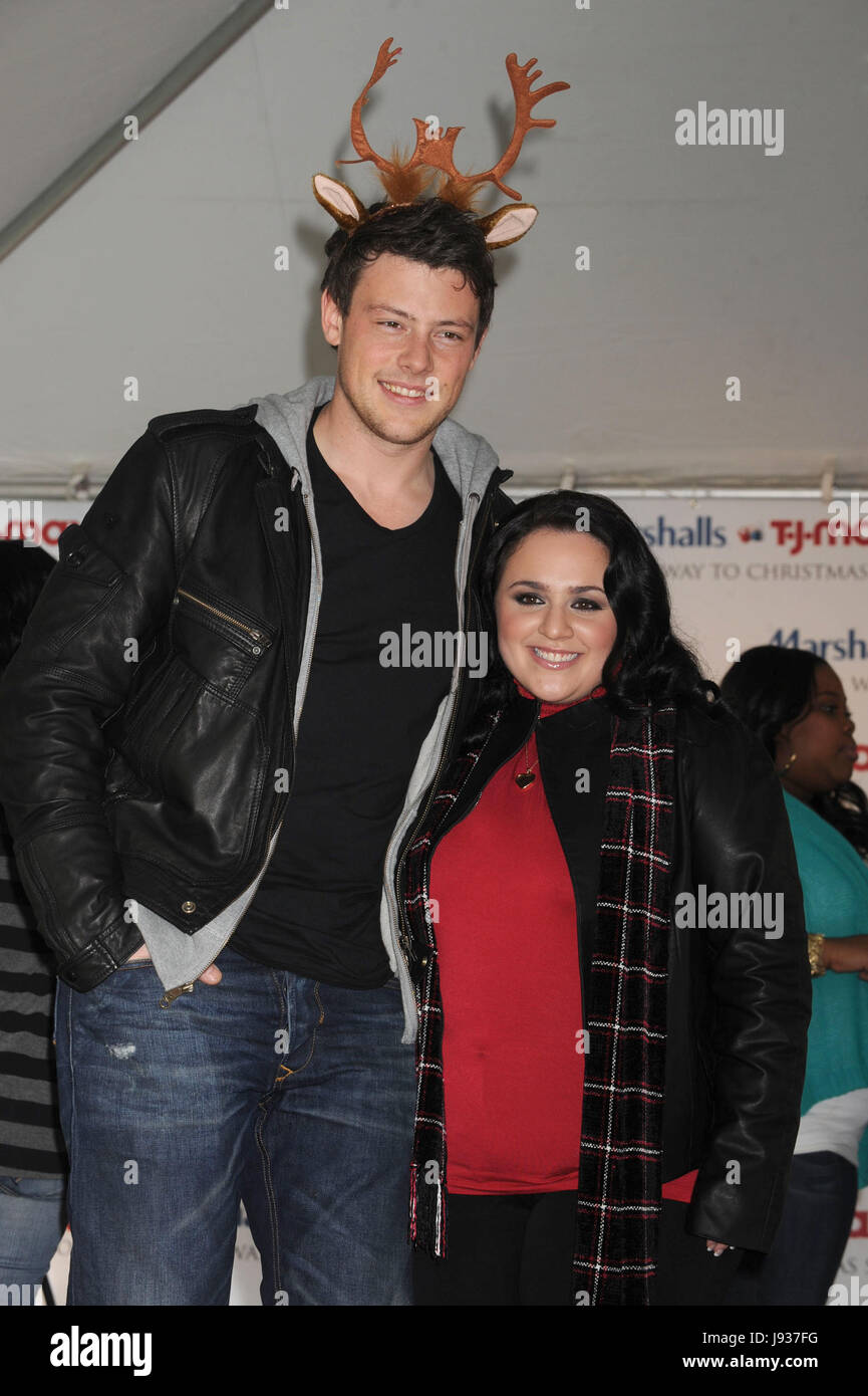 Cory Monteith and Nikki Blonsky at the 'Carol-Oke' Contest at Bryant Park  in New York City. December 3, 2009. Credit: Dennis Van Tine/MediaPunch Stock Photo