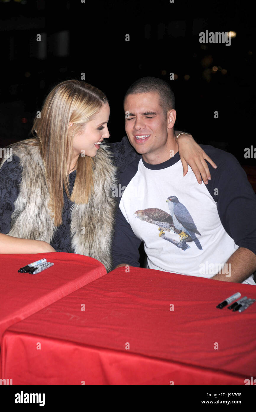 Dianna Agron and Mark Salling at the Glee Season One cd release at Borders Columbus Circle in New York City. November 3, 2009.. Credit: Dennis Van Tine/MediaPunch Stock Photo