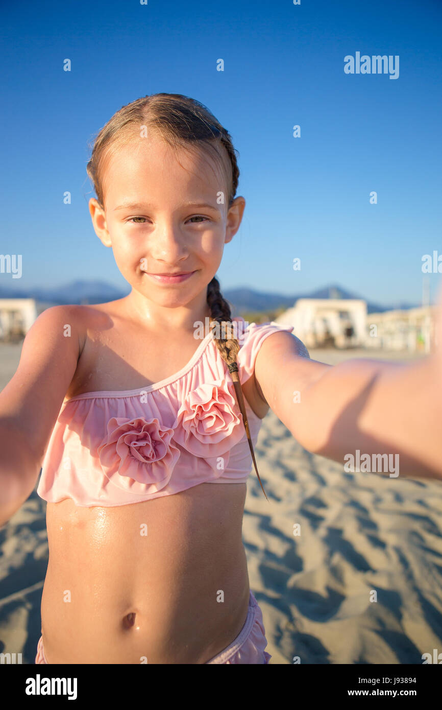 Happy Little Girl Taking Selfie At European Beach During Summer Stock Photo Alamy Happy Little Girl Taking Selfie At European Beach During Summer Stock Photo Alamy