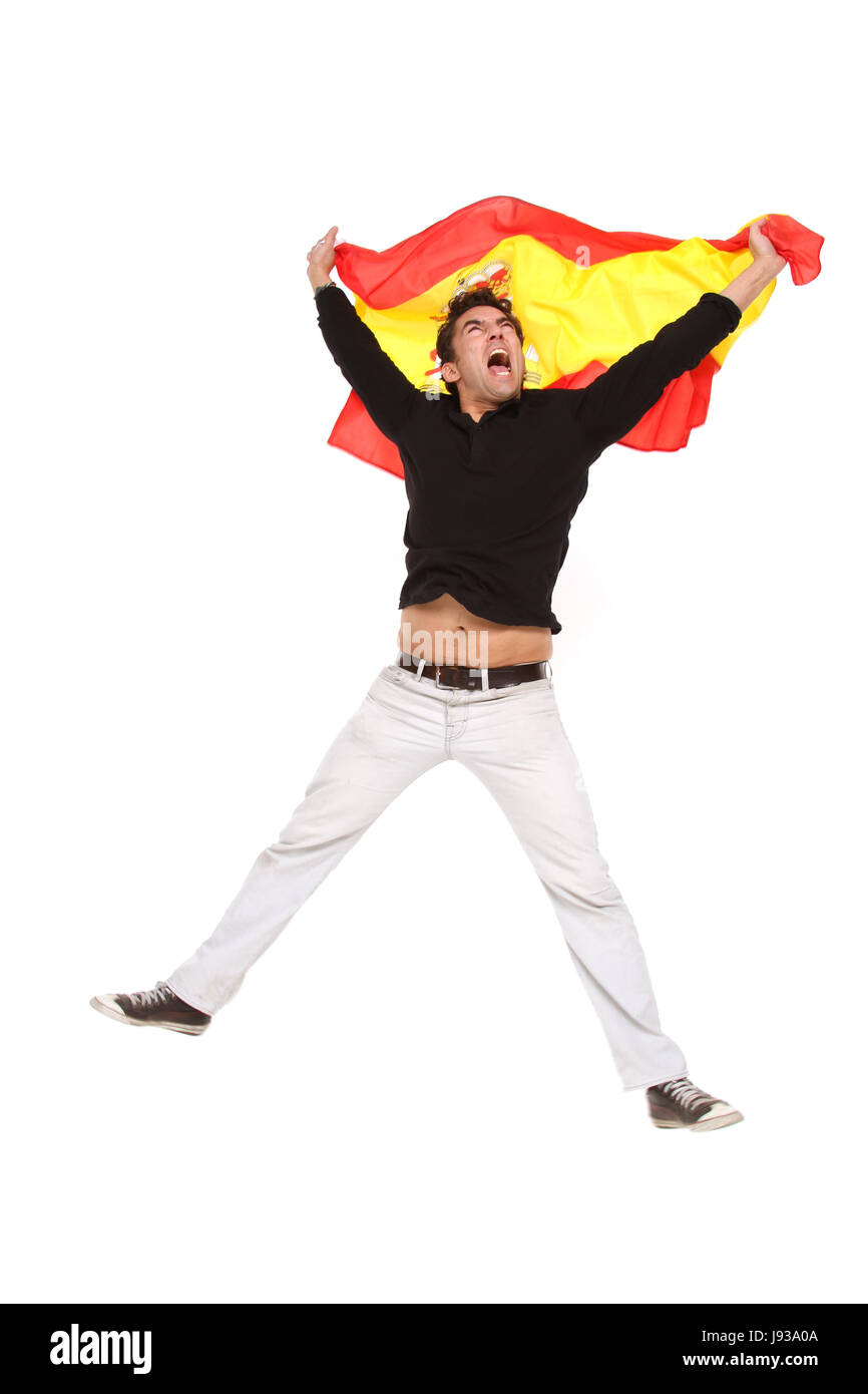 flag, supporter, fan, man, humans, human beings, people, folk, persons, human, Stock Photo