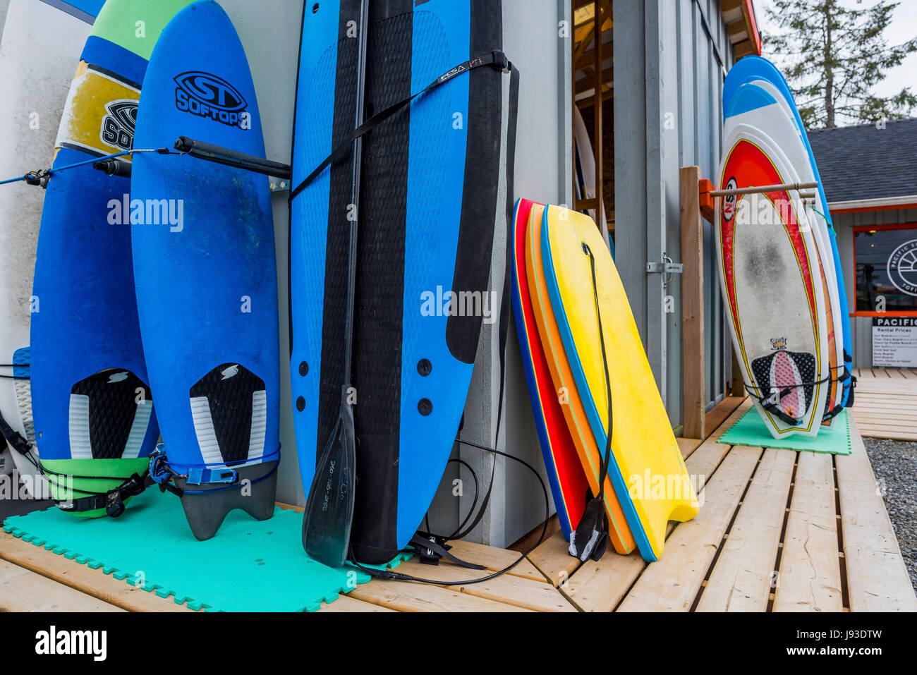 Surfboards, Tofino, British Columbia, Canada. Stock Photo