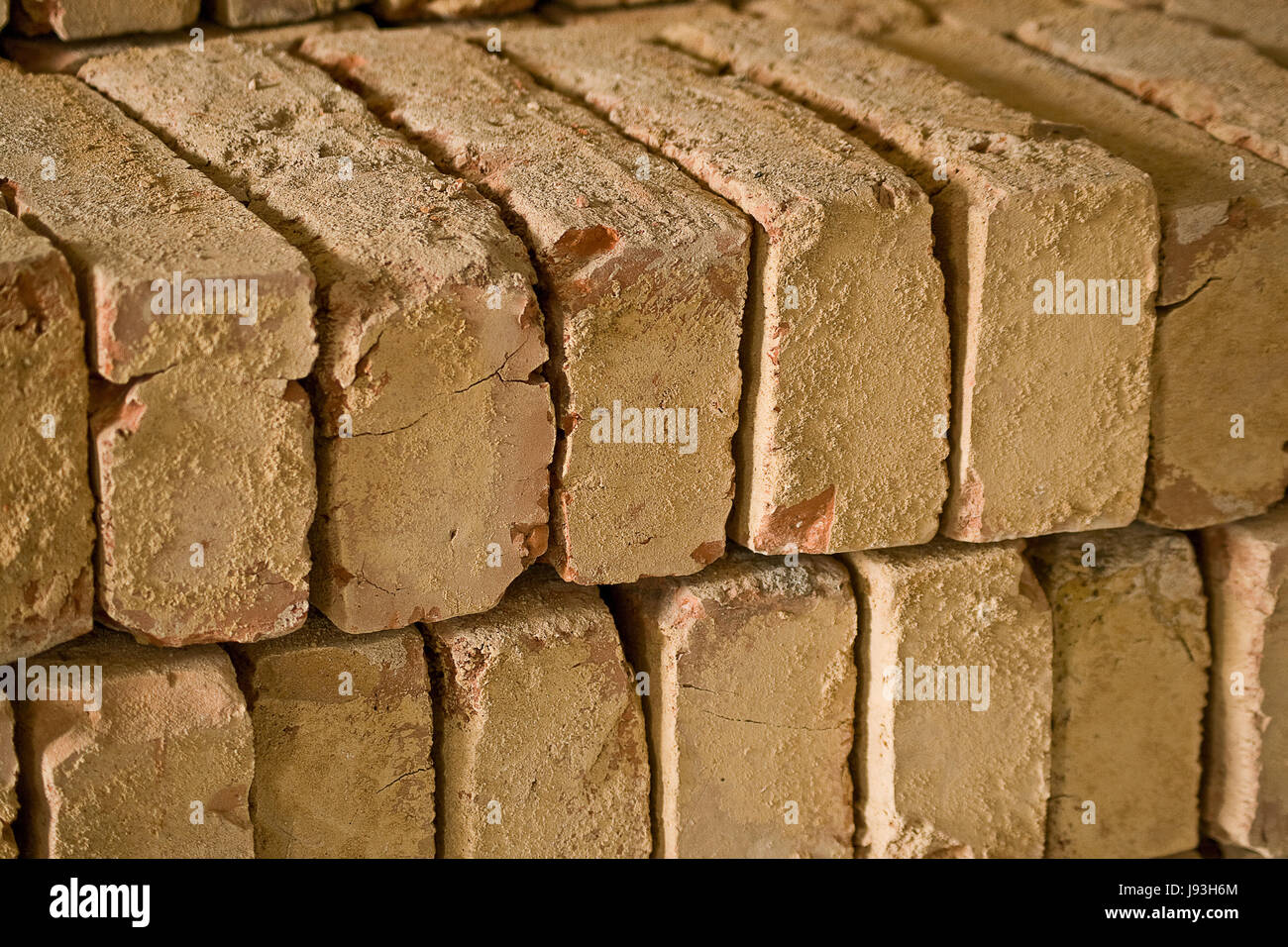 stacked old bricks Stock Photo