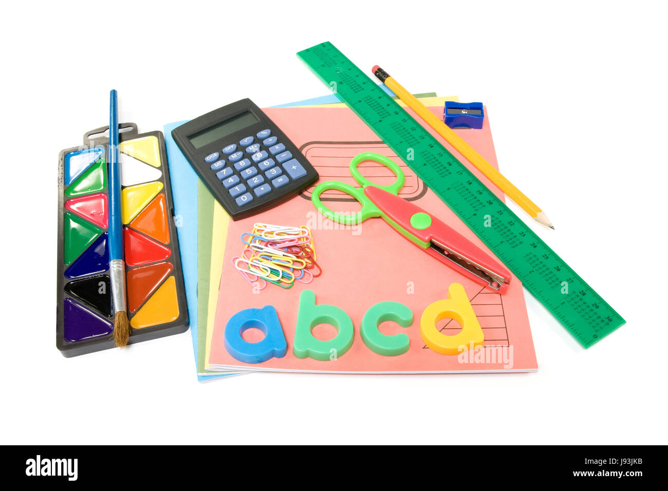 education, isolated, calculator, examination, book, school, educational Stock Photo