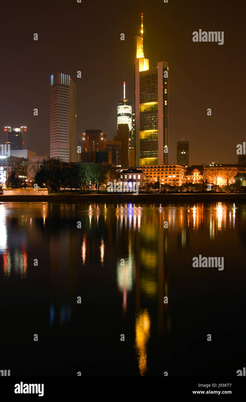 skyline frankfurt at night Stock Photo - Alamy