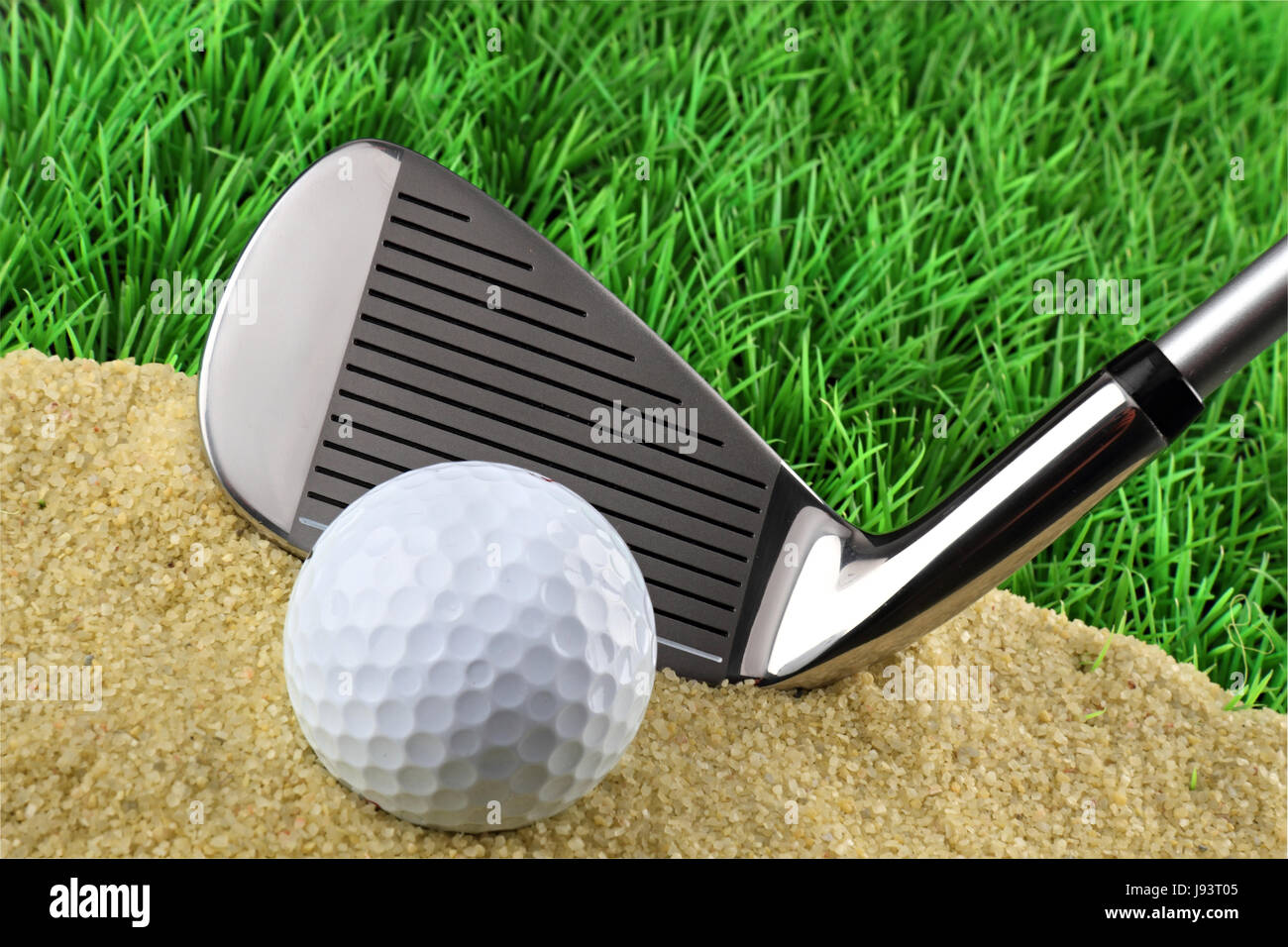 golf bunker play Stock Photo