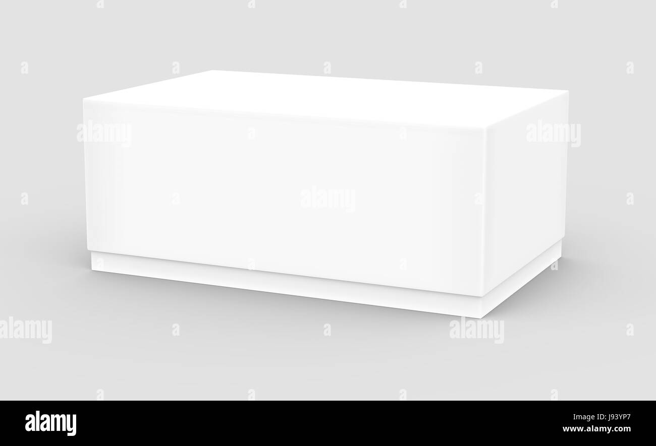 white 3d rendering tilt blank box, isolated gray background Stock Photo ...