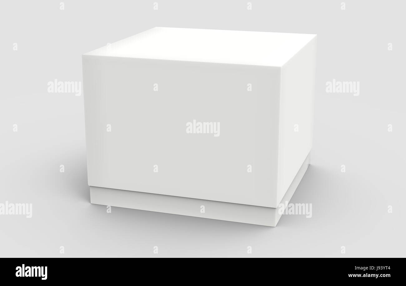 white 3d rendering tilt blank box, isolated gray background Stock Photo ...
