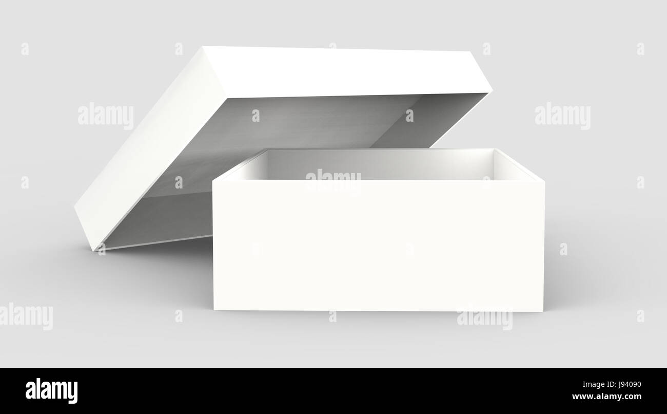 white 3d rendering blank box, isolated gray background Stock Photo - Alamy