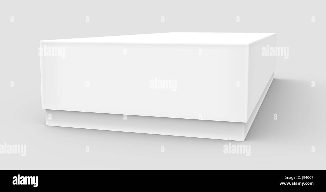 white 3d rendering tilt blank box, isolated gray background Stock Photo ...