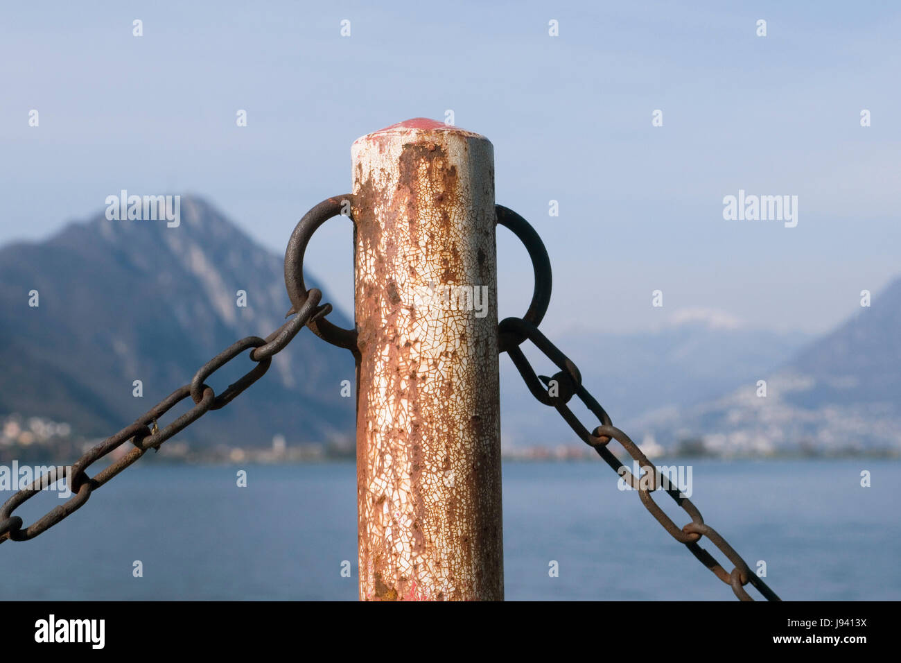 closeup, metal, rusty, rust, rusted, chains, post, iron, closeup, chain