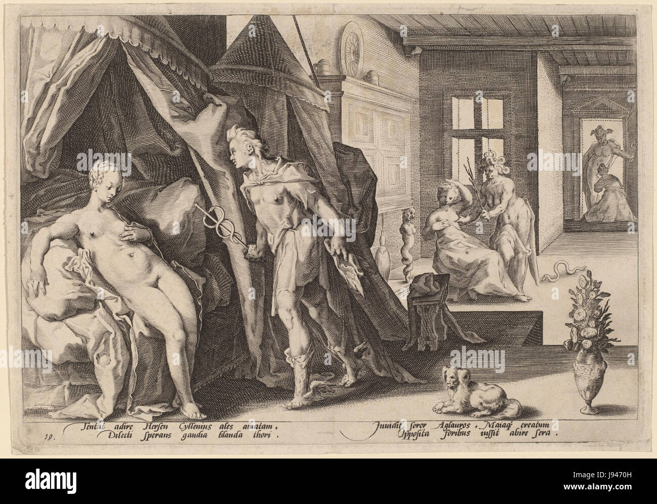 1590. Mercury Entering Herse's Room   etching   17.8 x 25.6 cm   Washington DC, NGA Stock Photo