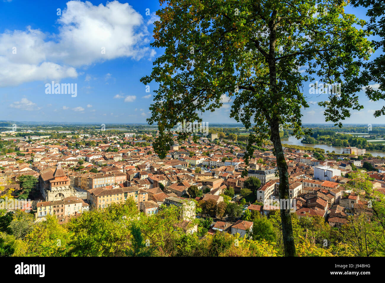 France, Tarn et Garonne, Moissac, general view from the Calvary Site Stock Photo
