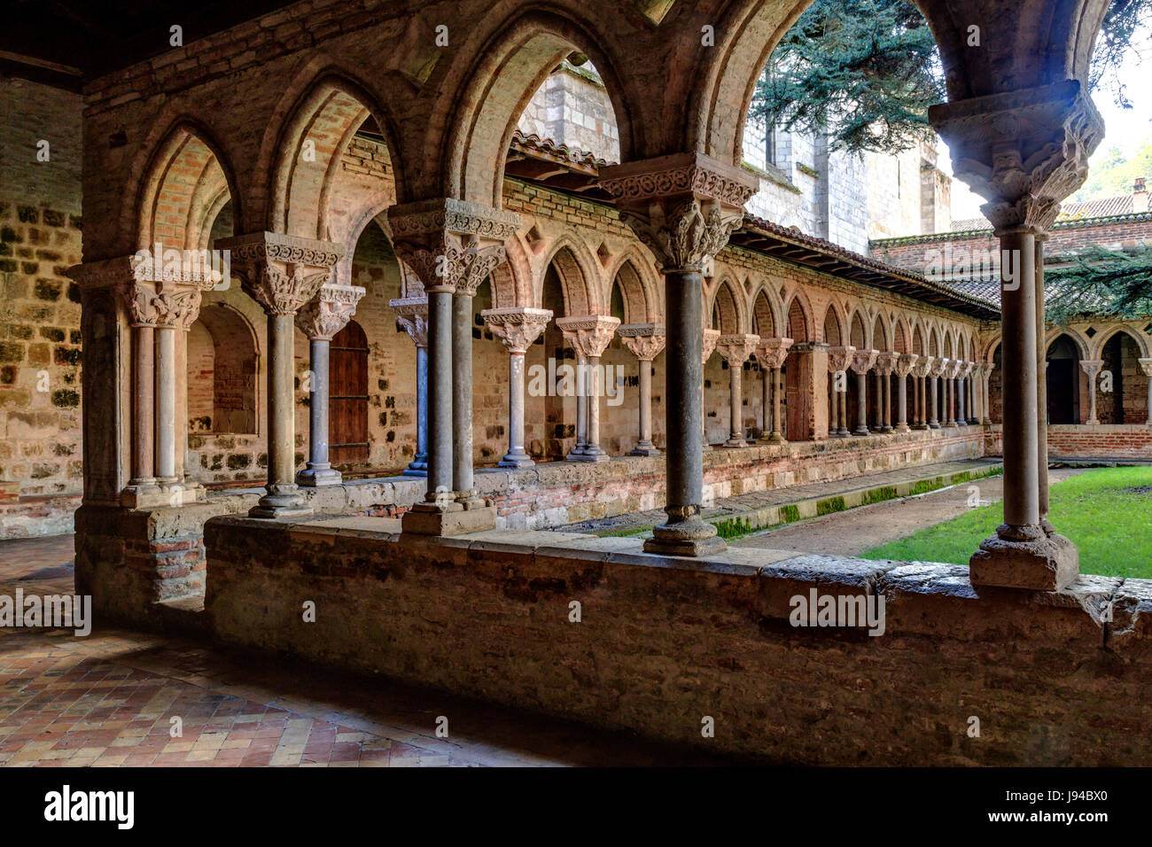 France, Tarn et Garonne, Moissac, Saint Pierre Abbey, listed as World Heritage by UNESCO, cloister Stock Photo