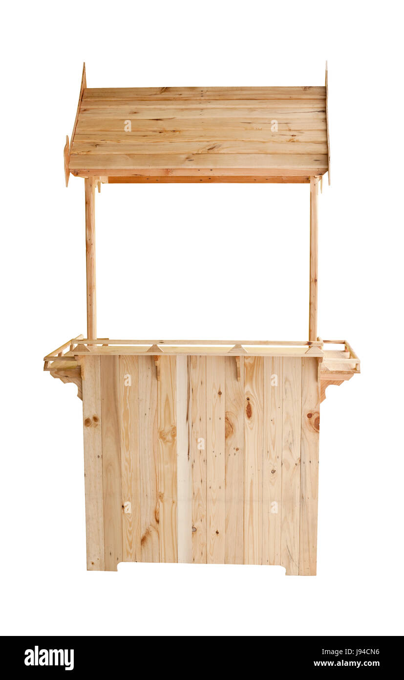 wood kios isolated white background for multipurpose Stock Photo - Alamy