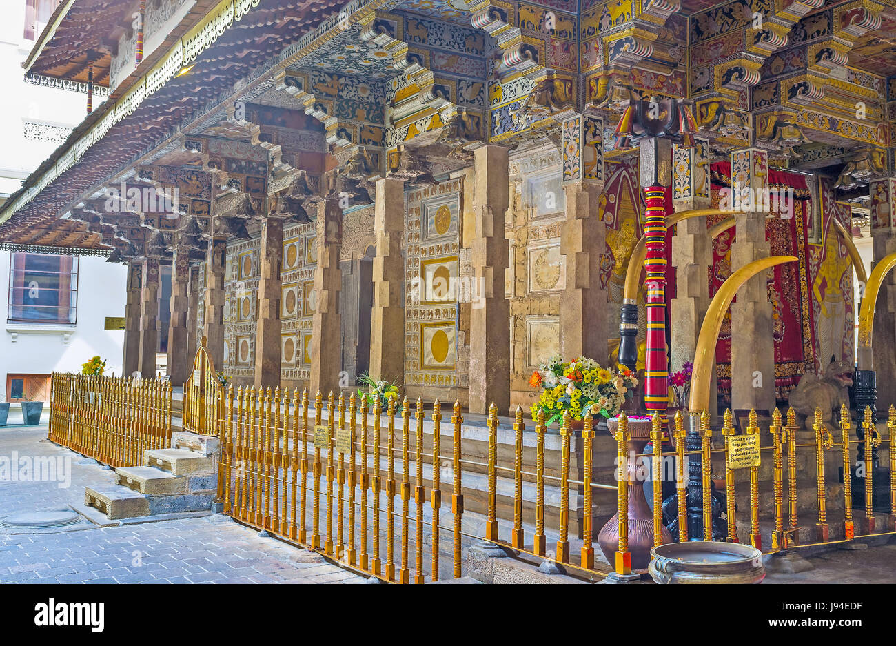 KANDY, SRI LANKA - NOVEMBER 28, 2016: The inner shrine Handun kunama located in the courtyard of Temple of Sacred Tooth, on November 28 in Kandy. Stock Photo