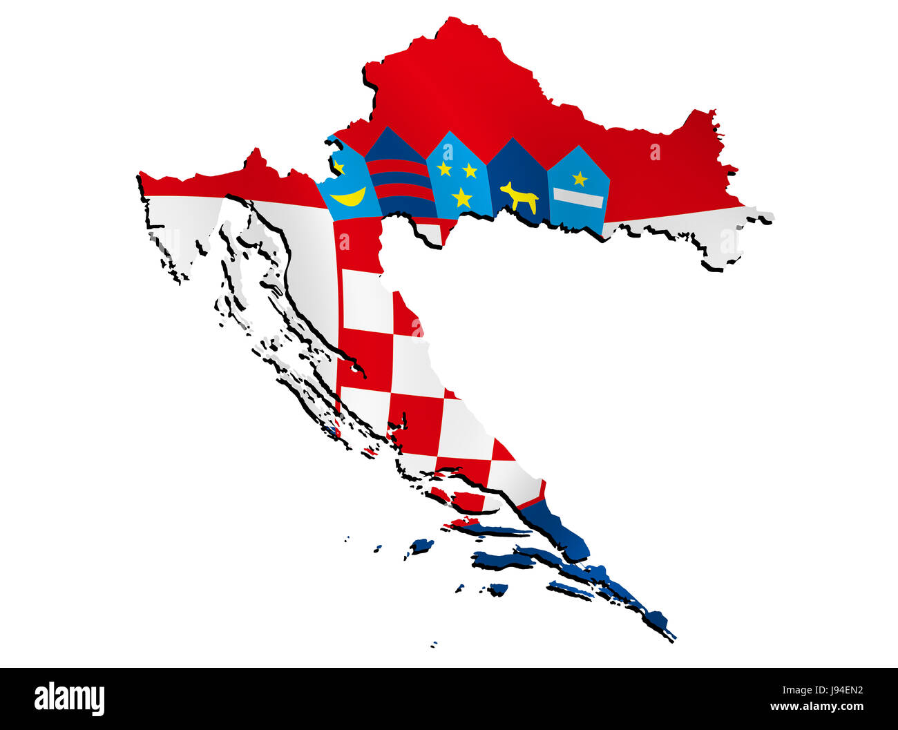 map croatia with flag Stock Photo