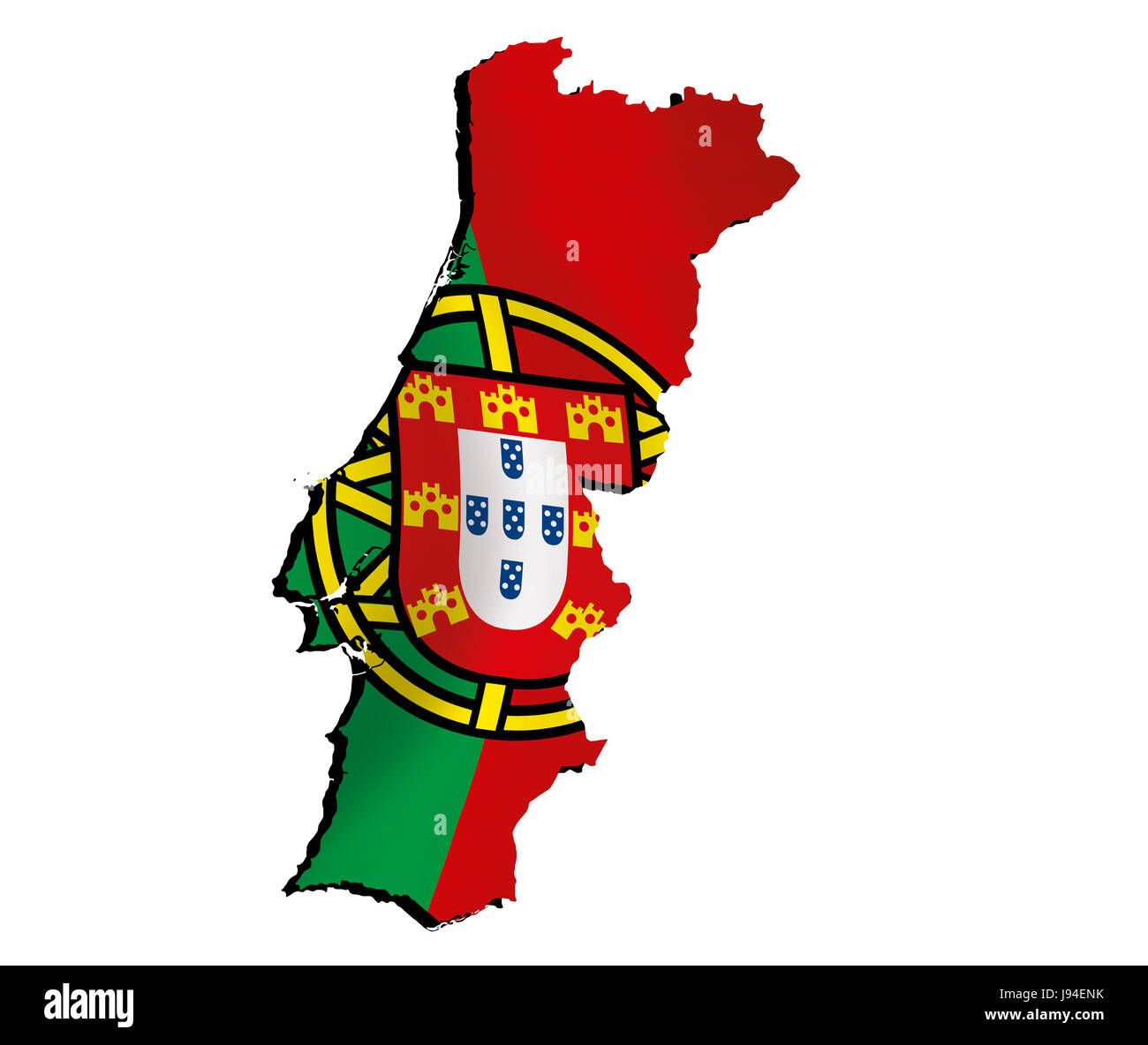 map portugal with flag Stock Photo