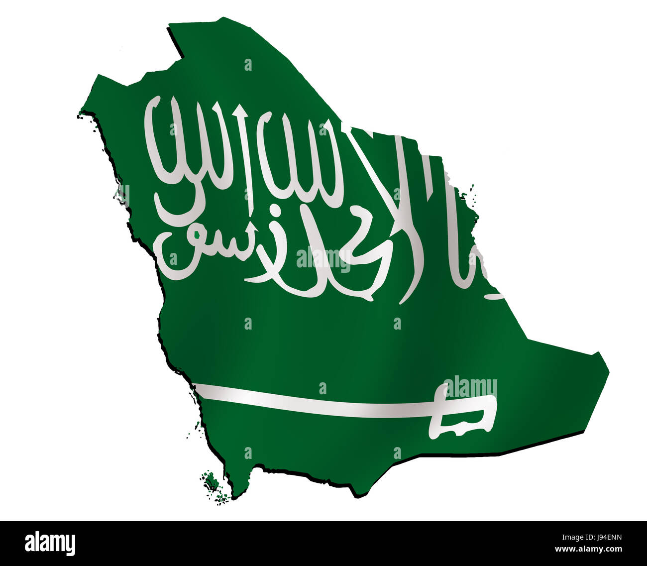 map saudi arabia with flag Stock Photo