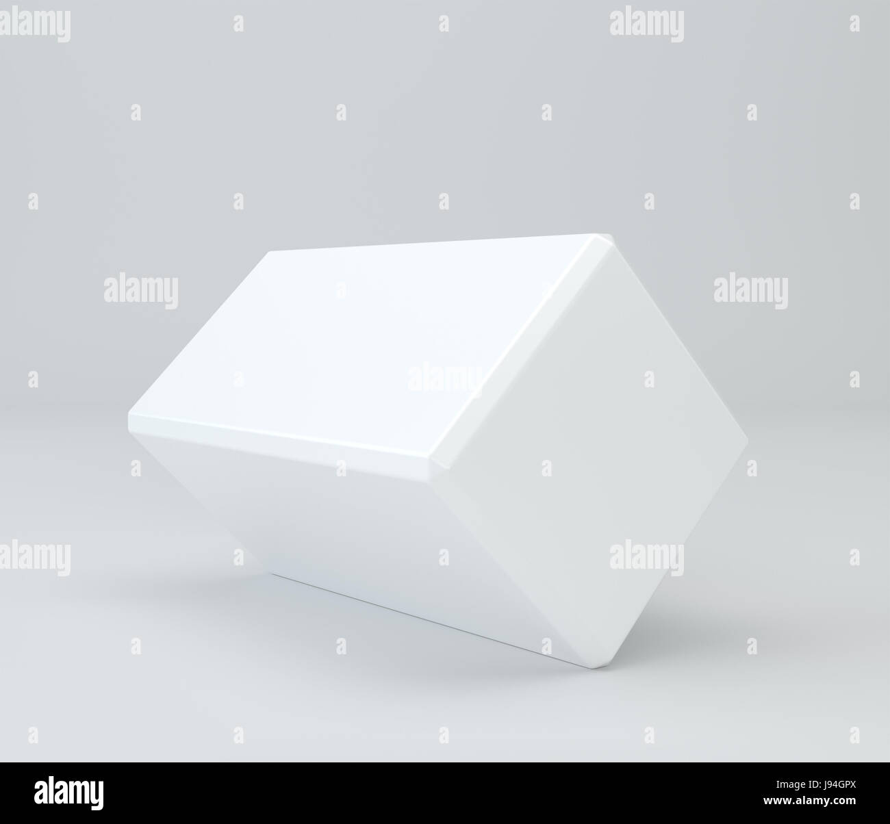White pedestal in light studio. 3d rendering background Stock Photo - Alamy