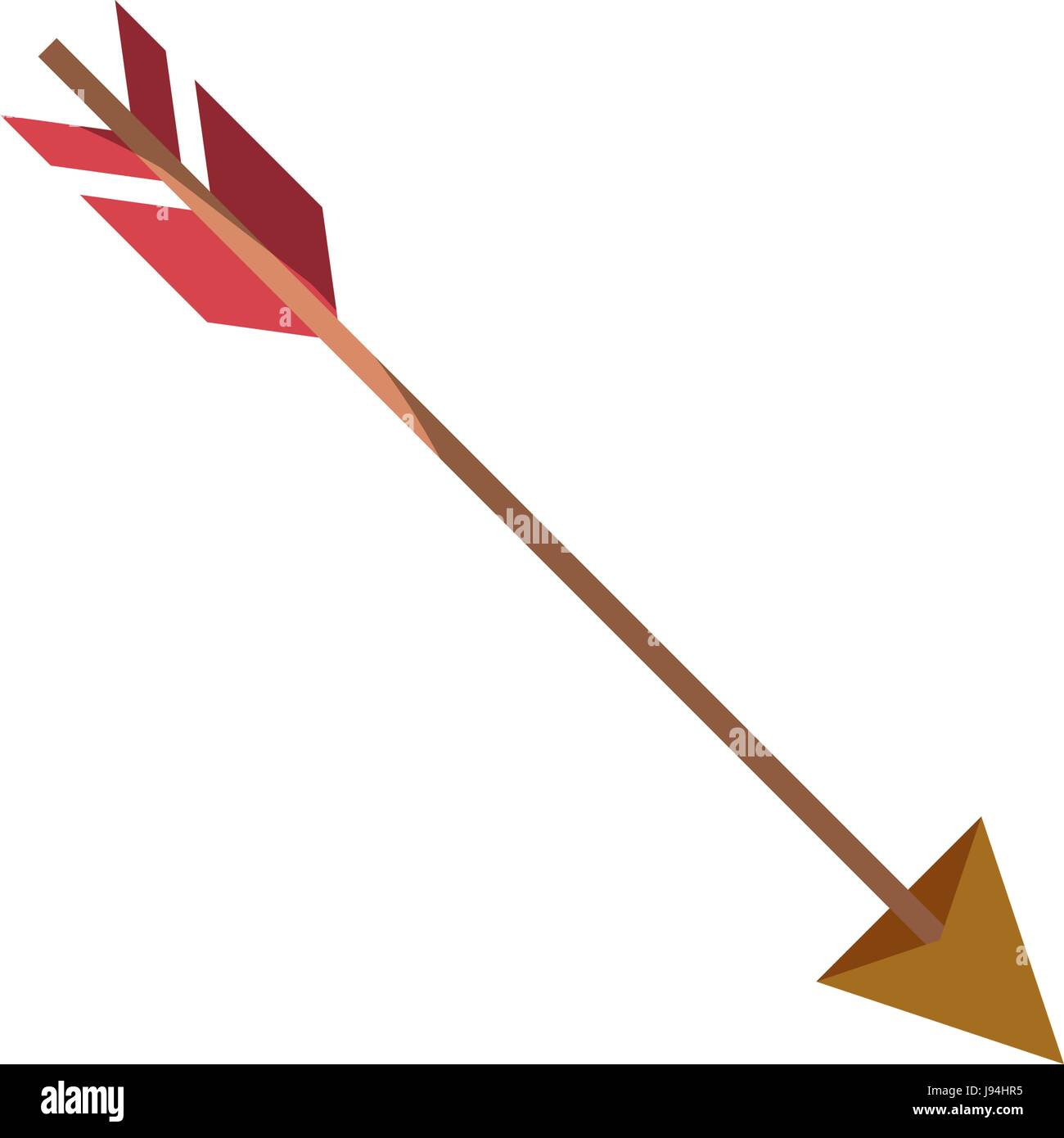colorful silhouette of hunting arrow without contour and shading Stock