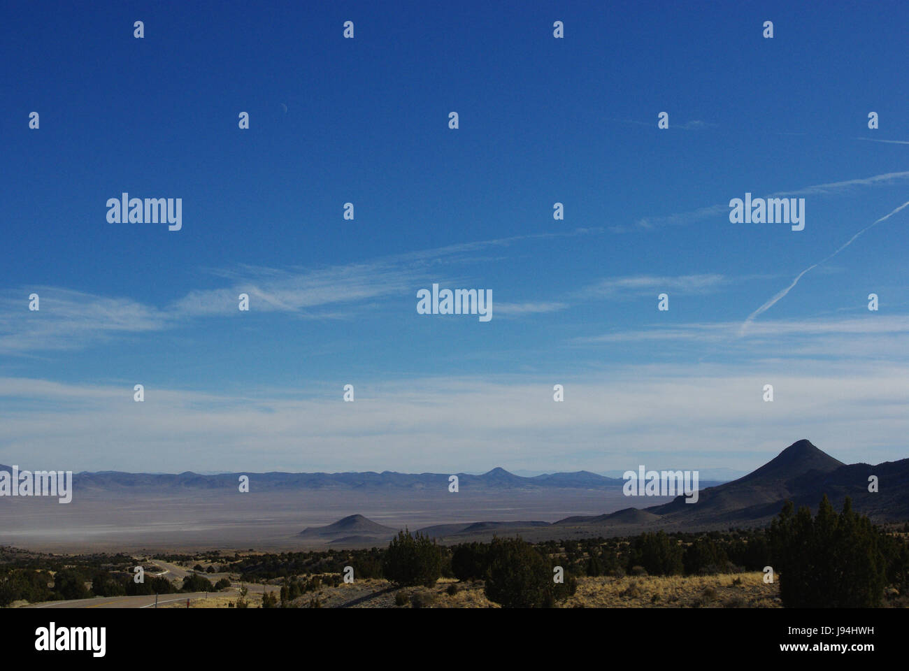 desert, wasteland, steppe, shrub, mountain range, mountain, blue