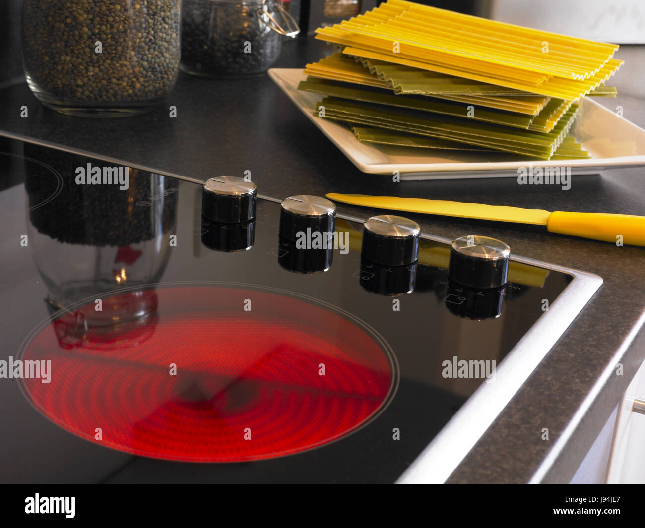 Cooker and oven hob in kitchen Stock Photo Alamy