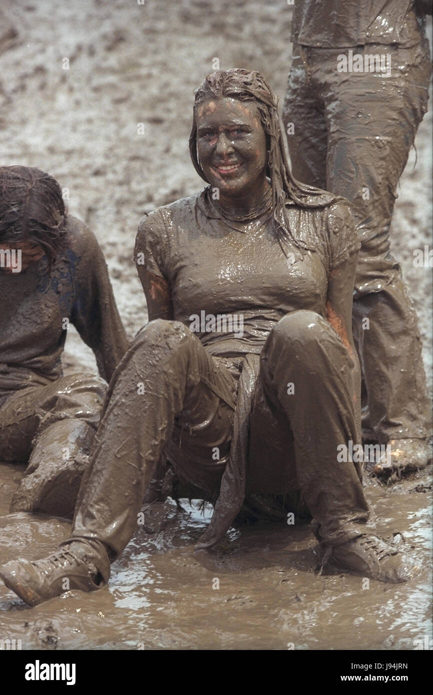 Glastonbury Festival 1998, one of the worst years for mud, where