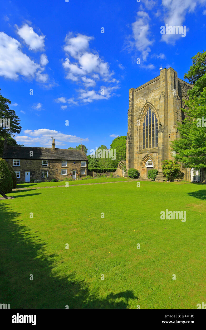 Beauchief Abbey and cottages, Sheffield, South Yorkshire, England, UK. Stock Photo