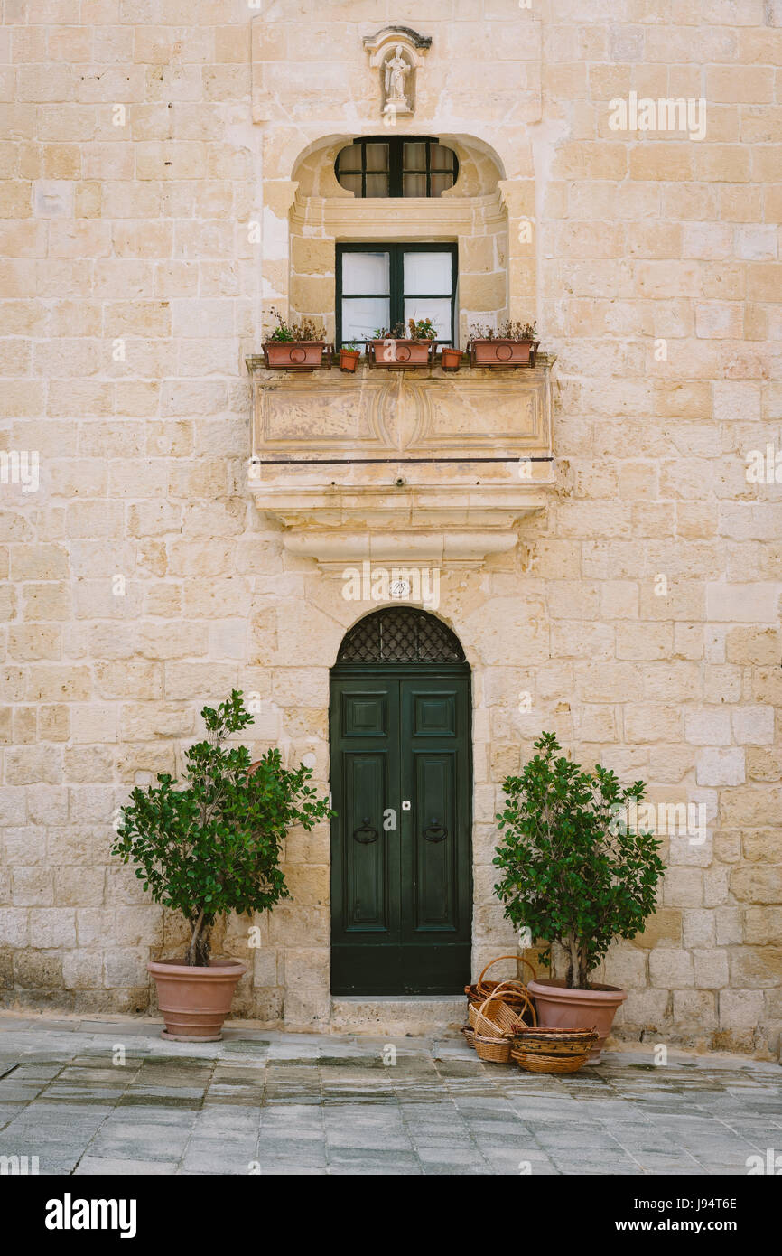 Facade of traditional maltese house in Mdina, Malta Stock Photo Alamy