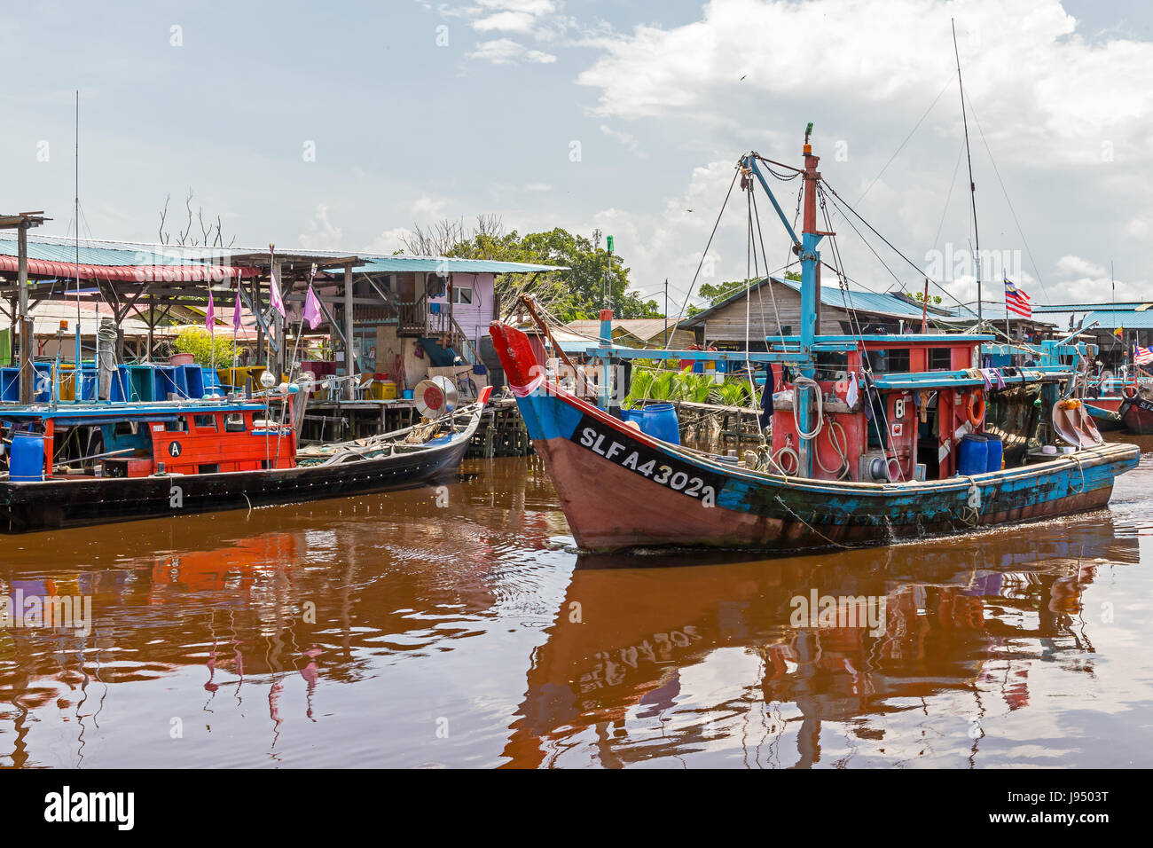 The fishing village called Bagan in Sekinchan town. Malaysia Stock