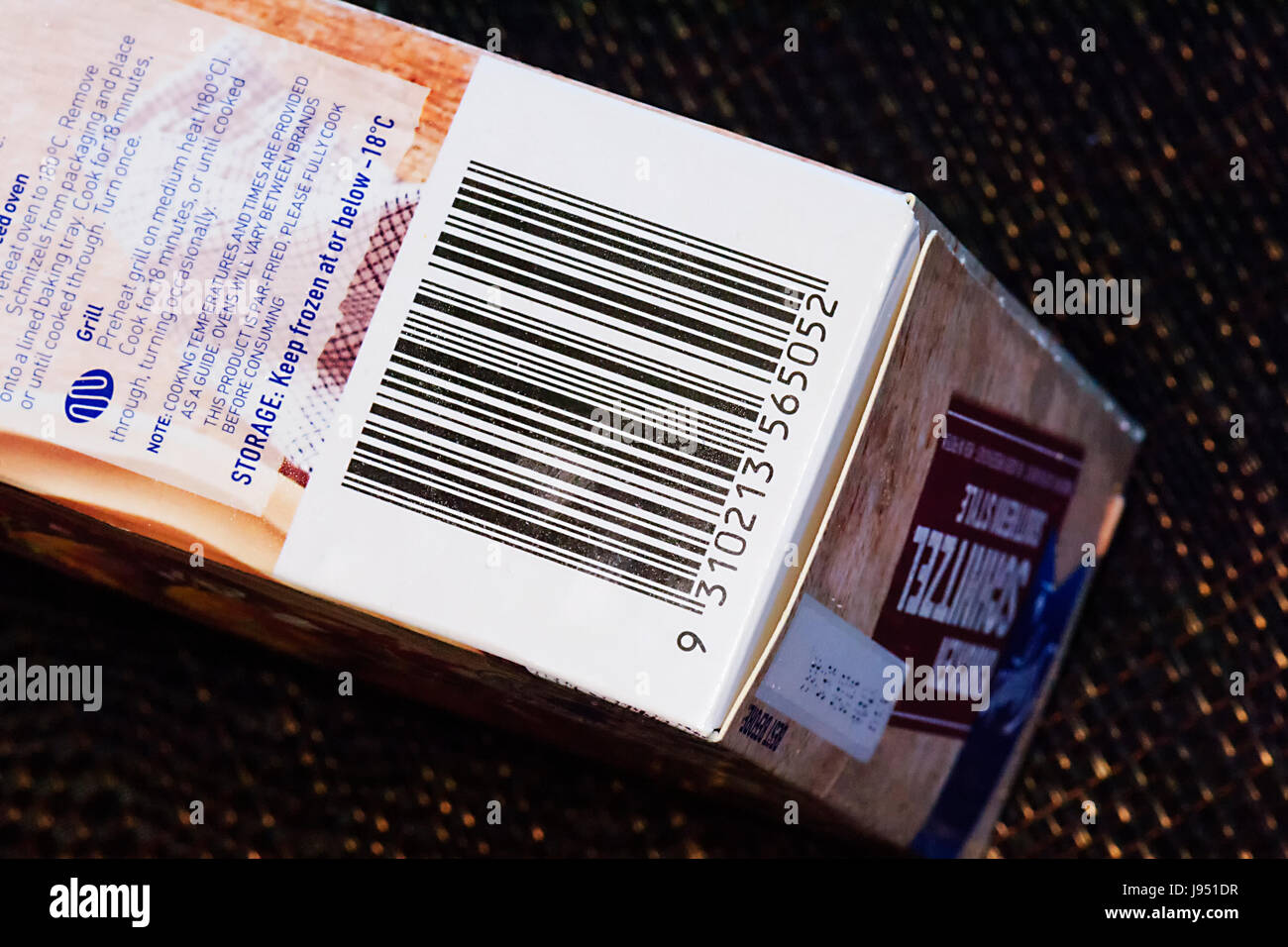Close up of a Bar code on packaging, Australia Stock Photo