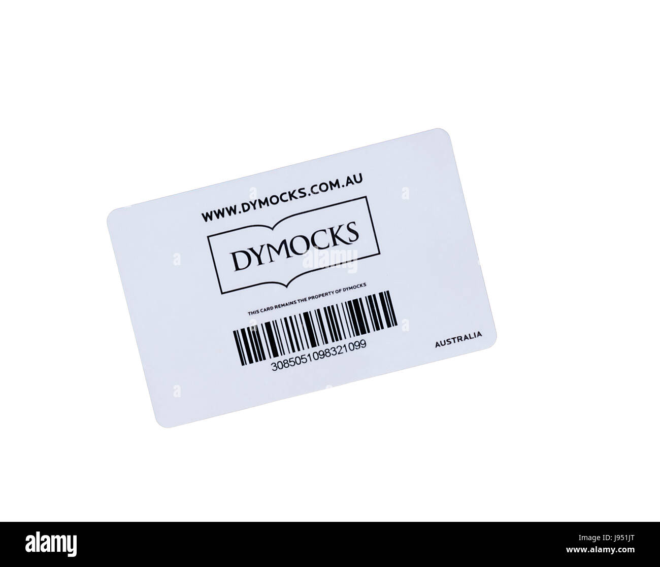 A Dymocks fidelity Card isolated on white background Stock Photo