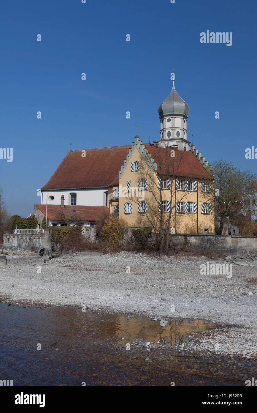 church, sights, bavaria, lake constance, style of construction, architecture, Stock Photo