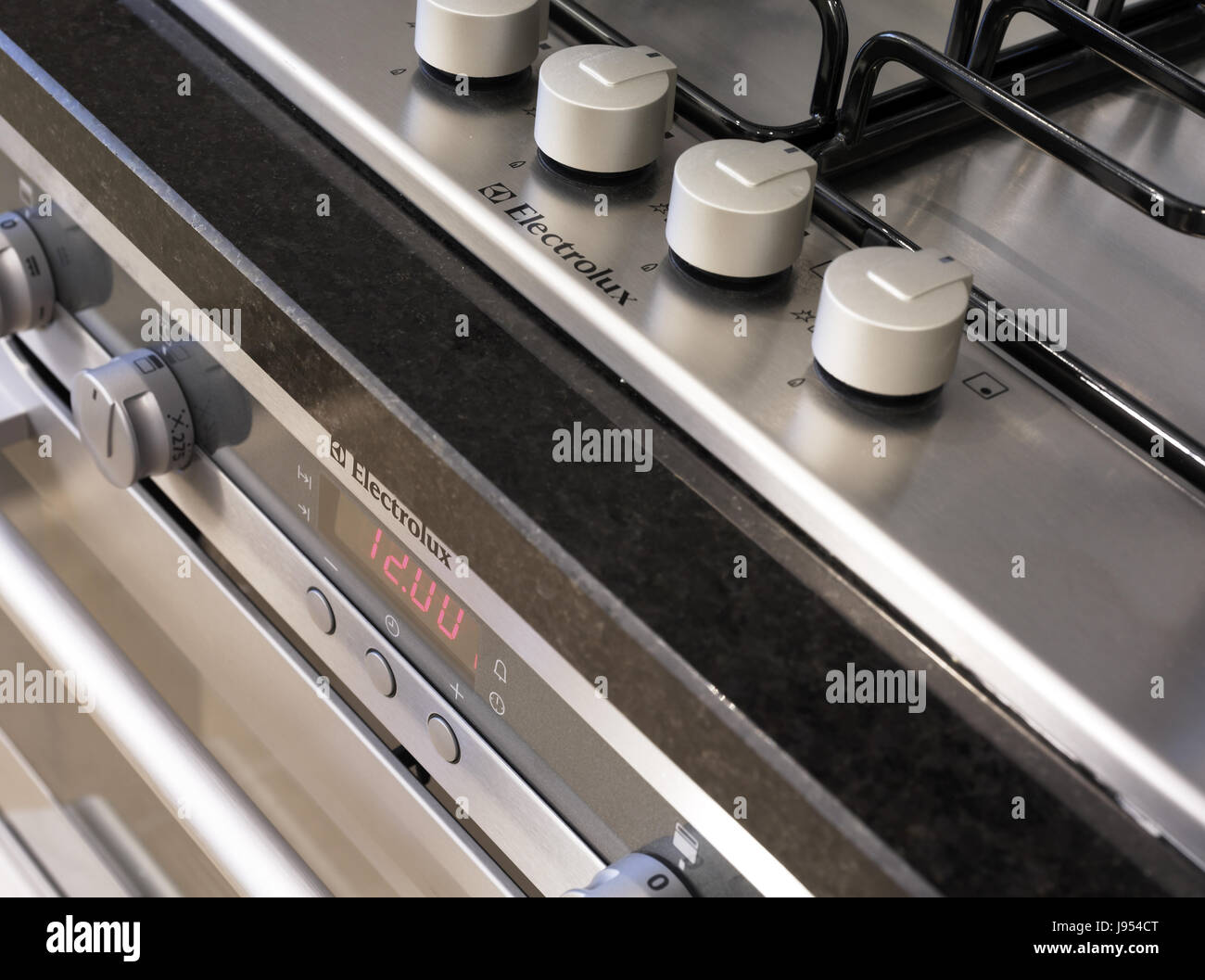 Cooker and oven hob in kitchen Stock Photo Alamy