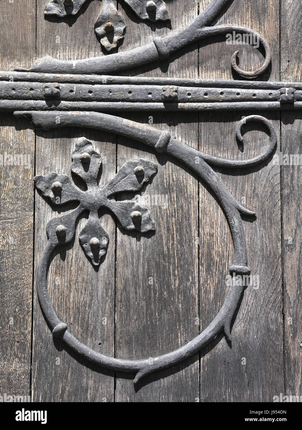 Decorative door hinge Stock Photo - Alamy