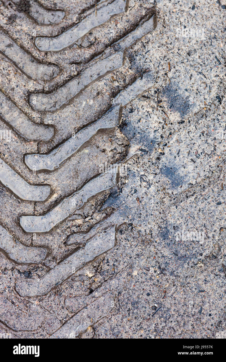 Tyreprint in the mud of a tractor Stock Photo Alamy