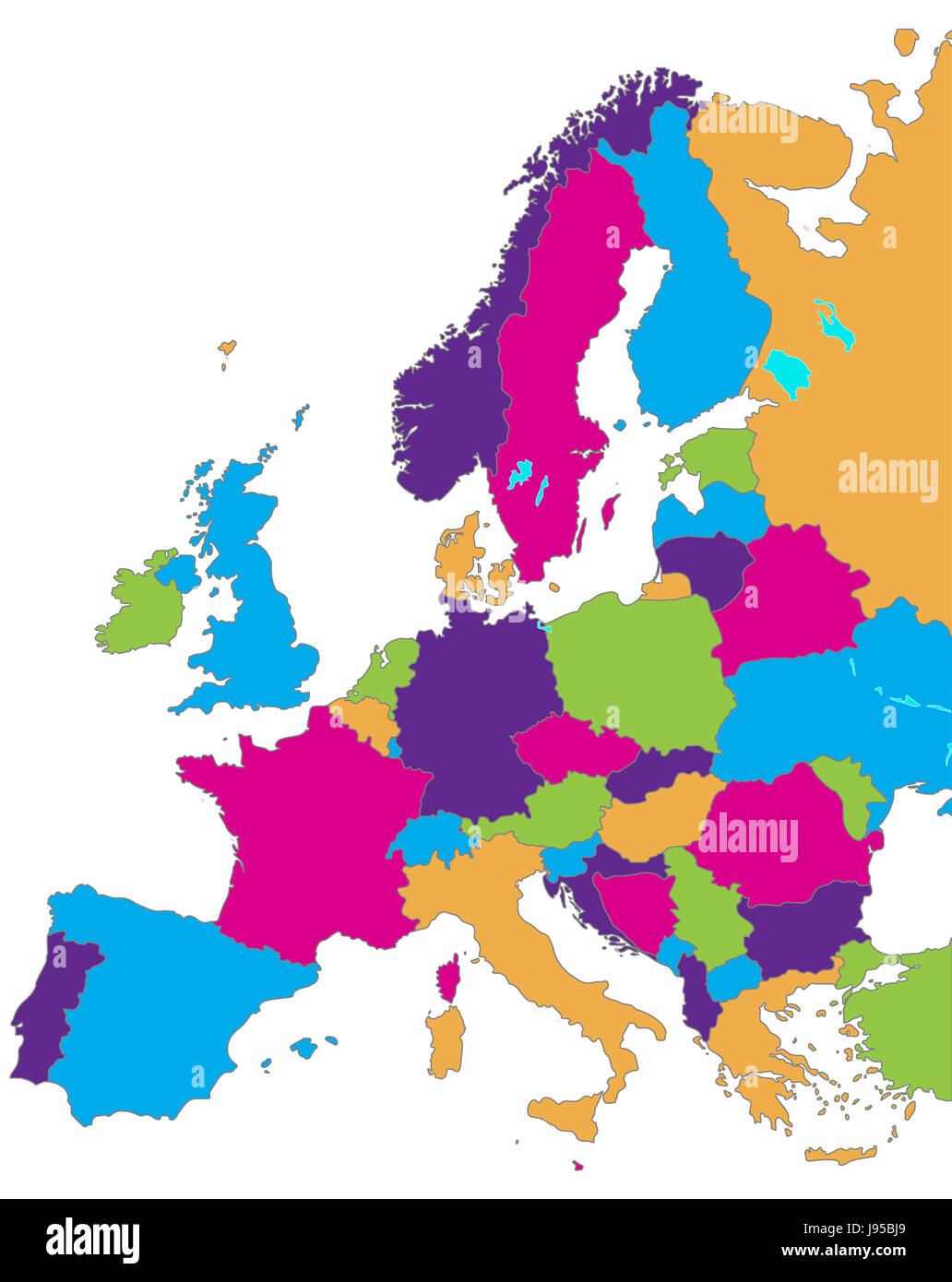 Spain Map Europe Color In Spain geo map hi-res stock photography and images - Alamy