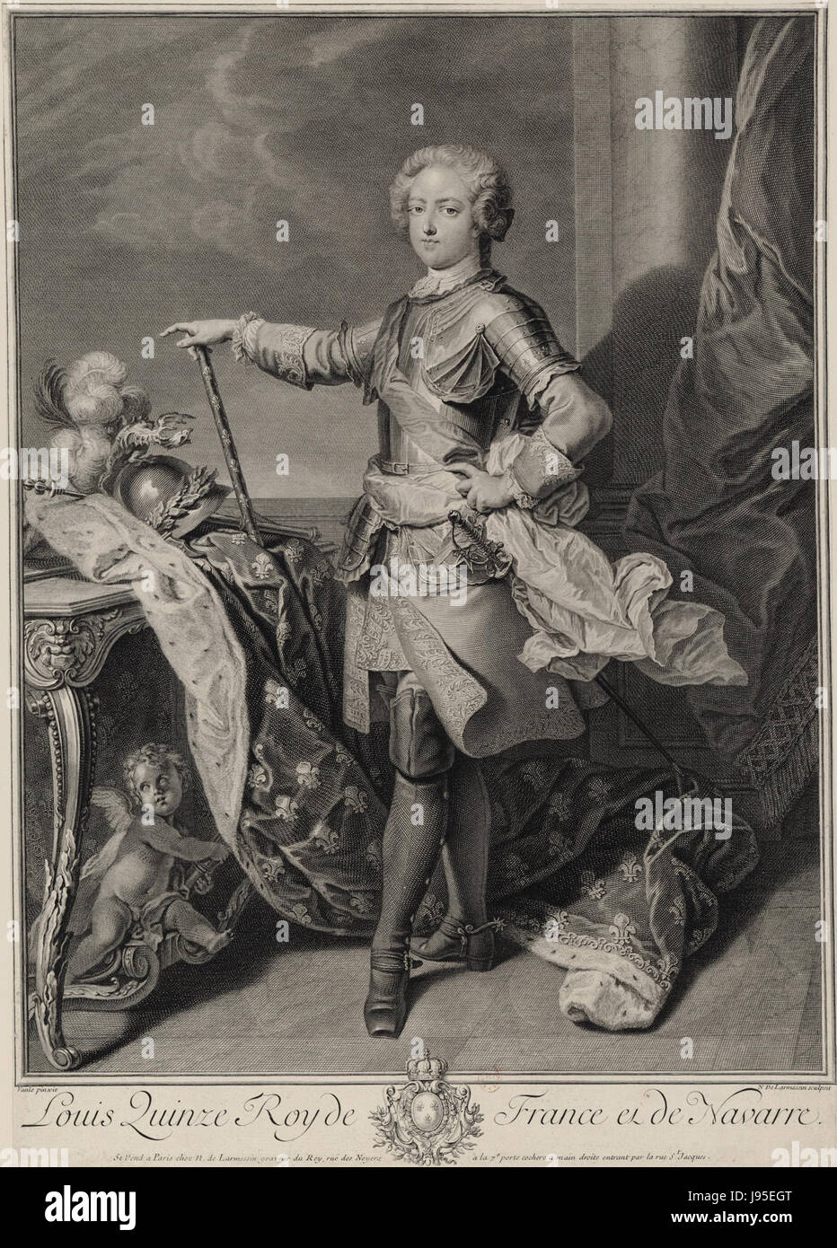 Portrait of a young Louis XV of France   Larmessin 1723 1726 Stock Photo