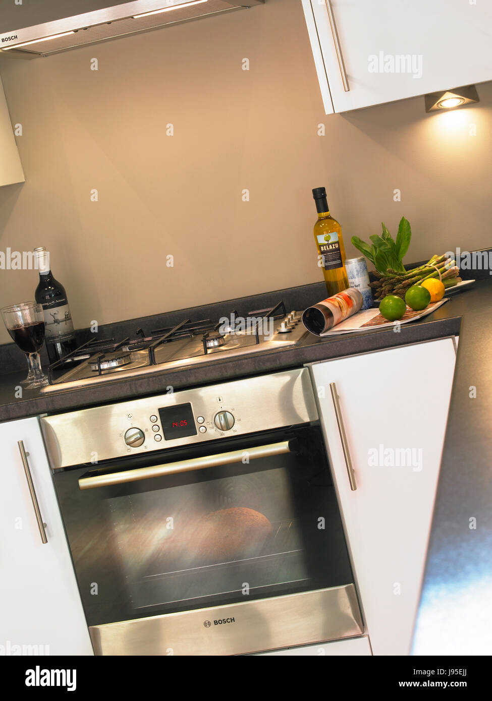 Cooker and oven hob in kitchen Stock Photo Alamy