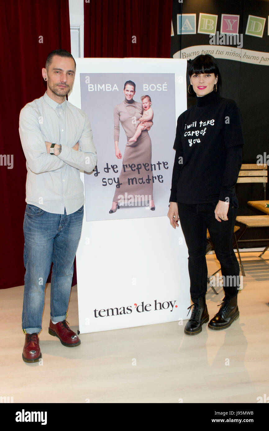Designer David Delfin and Bimba Bose during book premiere " y de repente  ser Madrid " David Delfin, one of the most relevant Spanish designers, died  on Saturday of a cancer. This