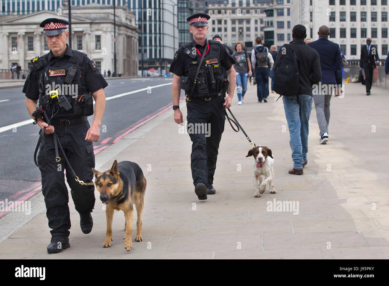 London Bridge, London, UK. 5th Jun, 2017.Metropolitan Police Dogs team ...